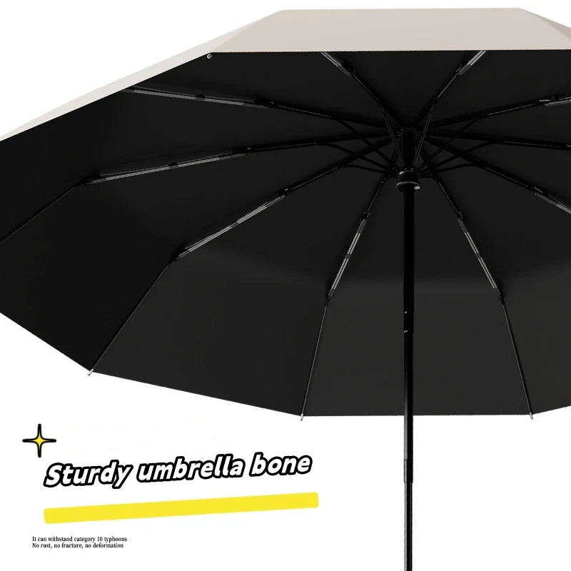 Extra Large Reinforced Wind-Resistant Rain-Resistant Dual-Purpose Uv-Resistant Fully Automatic Ring-Buckle Umbrella